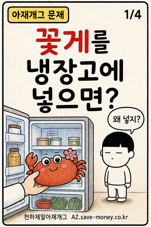 꽃게를 냉장고에 넣으면? 아재개그 문제