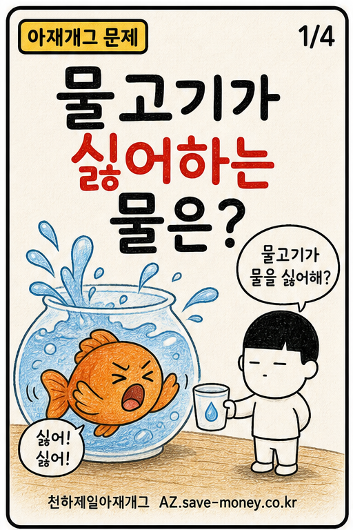 물고기가 싫어하는 물은? 아재개그 문제