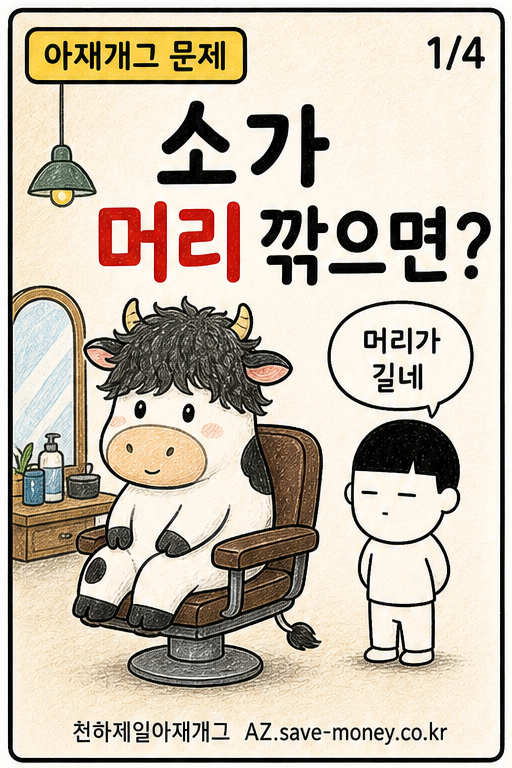 소가 머리 깎으면? 아재개그 문제