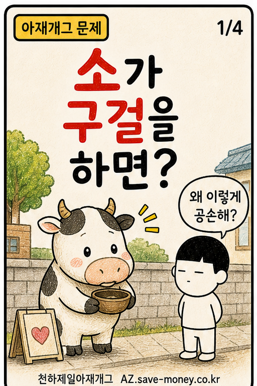 소가 구걸을 하면? 아재개그 문제