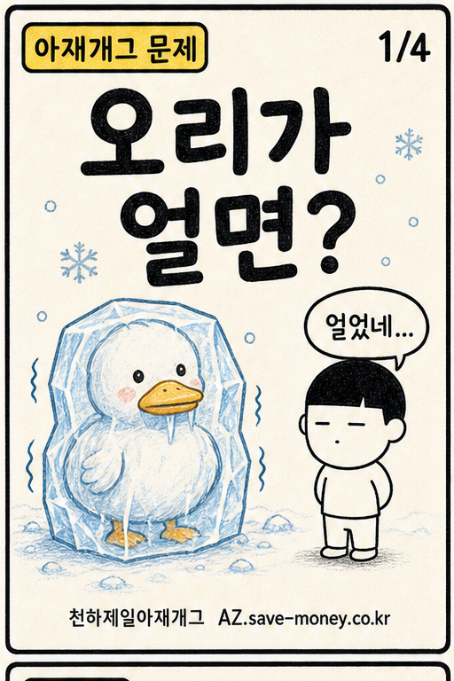 오리가 얼면? 아재개그 문제